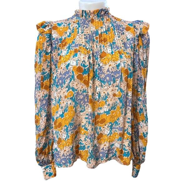 Sea New York Tops - Sea New York Blouse Biarritz Floral Smocked Ruffle neck,Sleeve ballon  Size XS